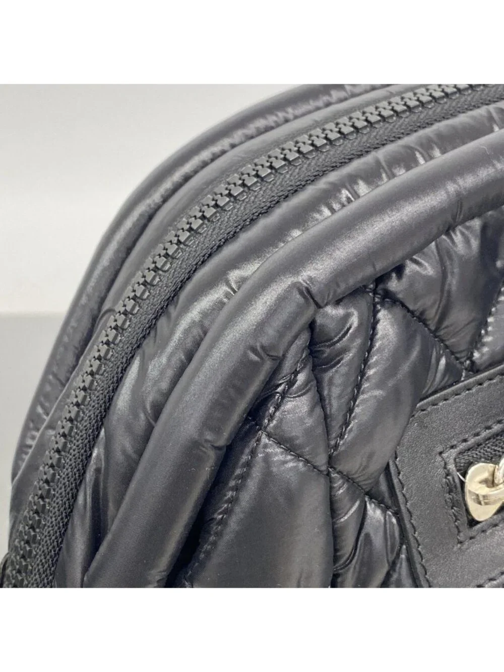 Chanel Handbag Coco Cocoon Nylon Black Silver